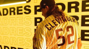 San Diego Padres pitcher Mike Clevinger wearing his uniform