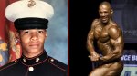 Former Marine Philip Ricardo Jr. as Marine enlistee and as a bodybuilder