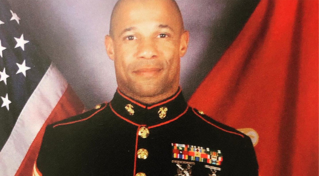 Former Marine Philip Ricardo Jr. in marines uniform