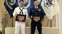 Petty Officer Cale Foy receives the Sailor of the Year award