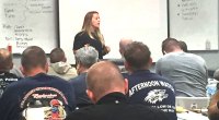 Police Kelly Kennedy teaching police officers