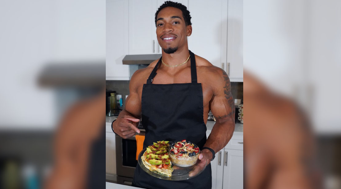 Fit Chef Joshua Bailey preparing a better breakfast with health ingredients