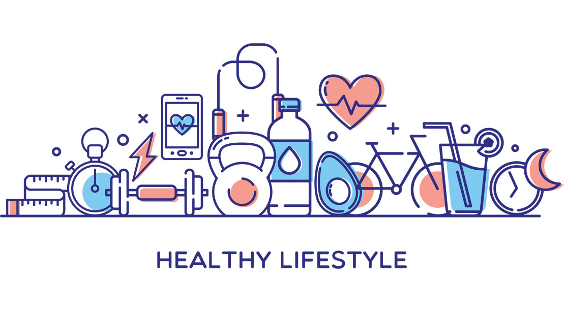 Illustration of Healthy Lifestyle activities