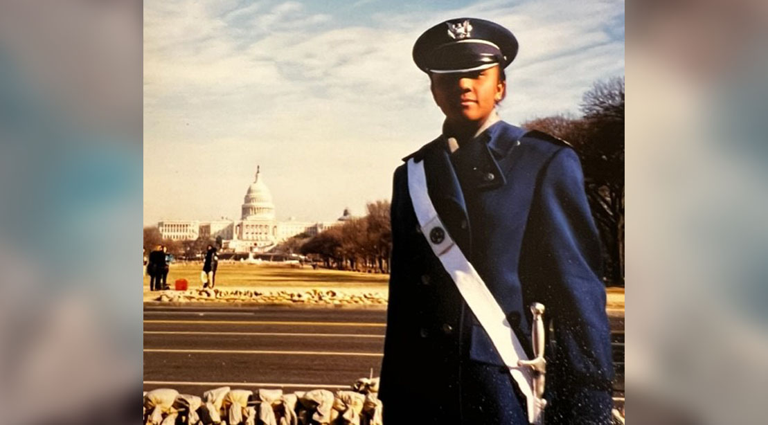 Tanji Johnson Bridgeman in her JR. ROTC uniform
