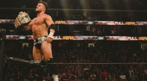 AEW’s World Heavyweight Champion; Maxwell Jacob Friedman on the turn buckle