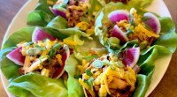 BBQ Chicken lettuce wraps for super bowl sunday recipes
