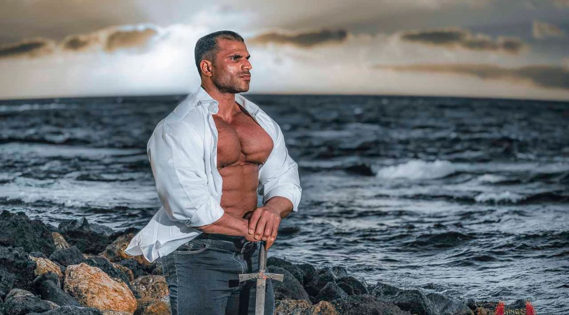 Hassan Mostaffa looking out into the ocean