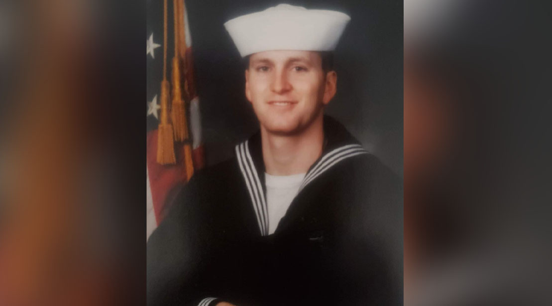 Randy Behr wearing his navy uniform