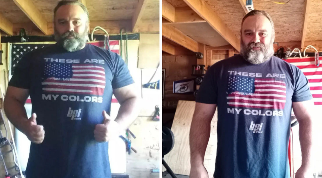 Roger Lockridge before and after the Arnold Challenge