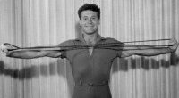 Jack LaLanne using the first ever resistance band