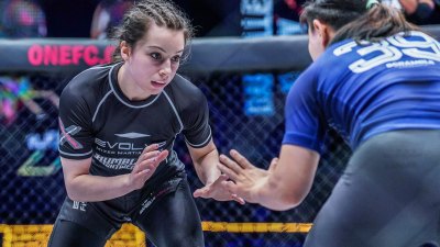 MMA One Championship fighter Danielle Kelly entering the arena