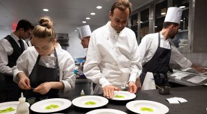 Michelin Chef Daniel Humm plating Morel Mushroom and Seaweed Baked Rice
