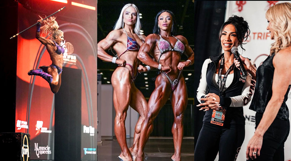 Bodybuilding competitors appearing at the 2023 Olympia Fitness Expo and Competition