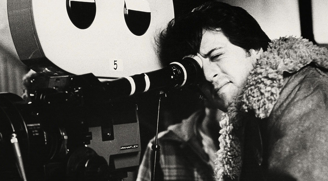 Actor and writer Sylvester Stallone directing a movie behind the camera